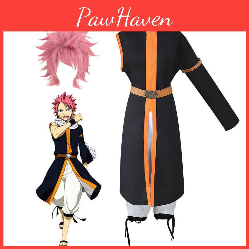 Stilvolles Natsu Dragneel Fairy Tail Cosplay-Outfit für Männer und Frauen Halloween-Partys