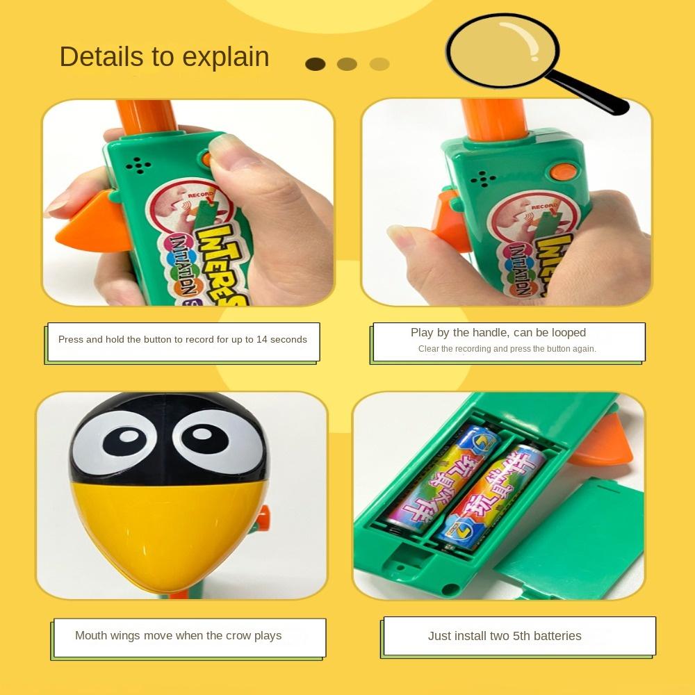 Talking Record Talking Crow Toy Repeats Speaking Birds Smart Recording Talking Toys  Children