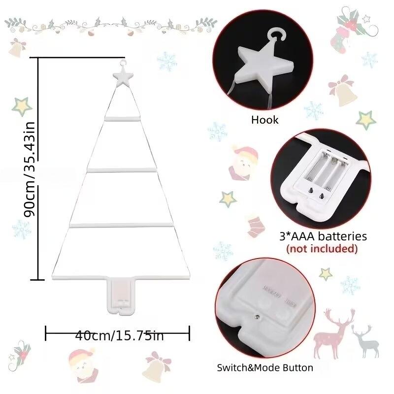 Xiaomi Christmas Tree Ladder Lights LED Warm White Multicolor Battery Operated 3AAA 8 Modes Xmas Tree Home Holiday Decor