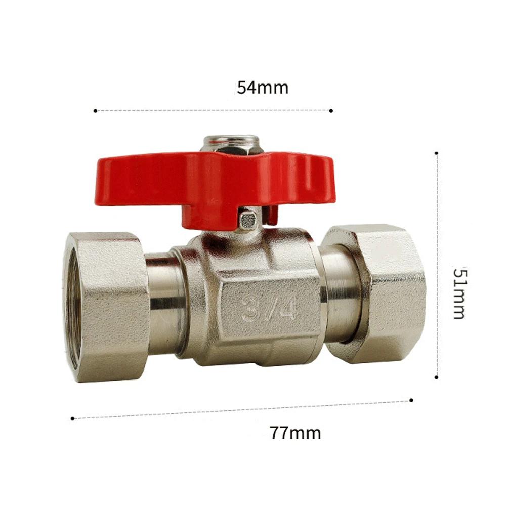 Union Ball Valve 1/2" -3/4" Brass Double Female and Male Thread Valve Water Pipe Switch Gas Straight To Tap Water