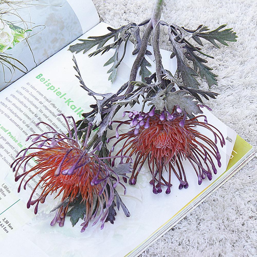Artificial Flowers Short Branch Crab Claw 2 Fork Pincushion Christmas Garland Vase for Home Wedding Decoration Fake Planting