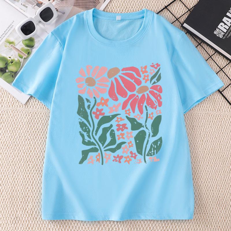 Boho Daisy Flower Tee Shirt Unisexs Botanical Tee Boho Wildflower T Shirt Plan Floral Tshirt Gardener Trendy Tee Unisex Tops