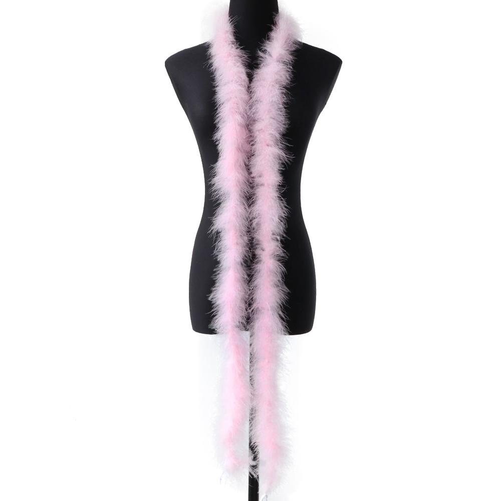 2Meters Baby Pink Marabou Feather Boa Turkey Feathers Ribbon Shawl For Wedding Dress Making Decoration Plumes Crafts