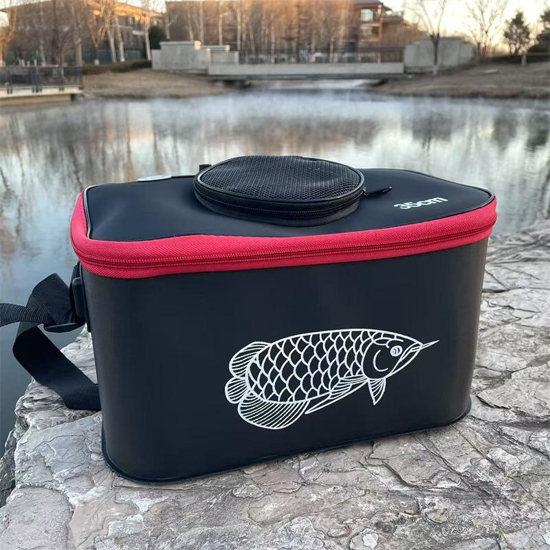 

1 шт. Портативне водонепроникне EVA багатоцільове рибальське відро складне відро для риби контейнер для живої риби для кемпінгу та полювання 50cm-28cm-23cm