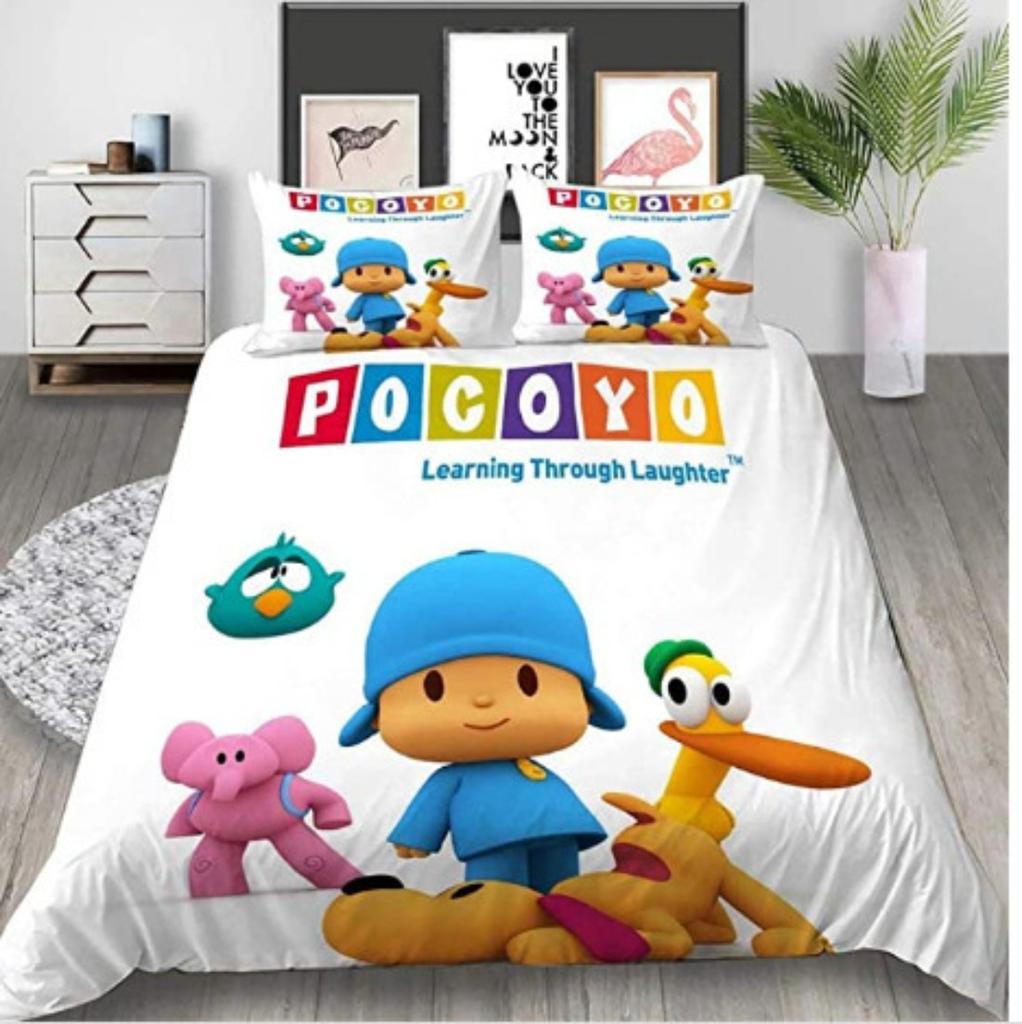 Animation POCOYOS Soft Duvet Cover Pilowcase Anime Yo Beding Set Adult People Boy Girl Bedrom Decoration Children Gift Single Double