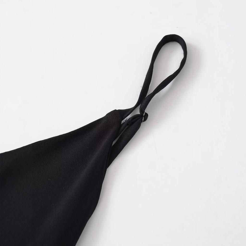 Women's Clothing Autumn and Winter New Women's Clothing European and American Style French Backless Design Solid Color Dress Women