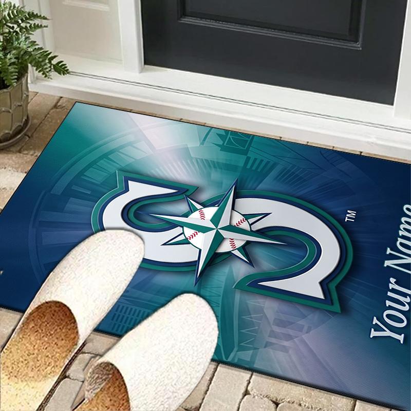 Custom NameMariners Team Logo Carpet, Indoor Rug, Chair Rug, Living Rooms, Doormat Made From Polyester Home Decor Birthday Christmas Gifts