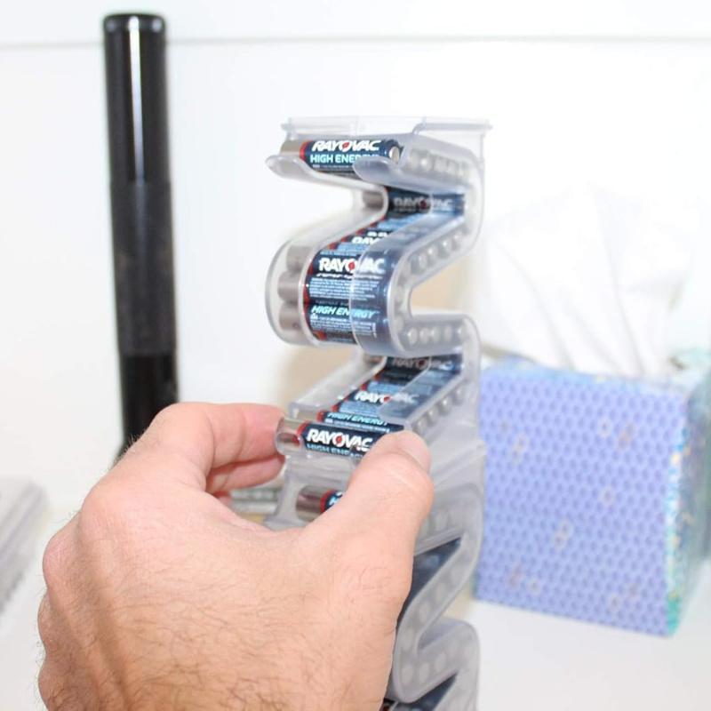 Transparenter Kunststoff Batterie-Organizer - Mehrfachfach Hängendes Aufbewahrungsregal für Batterien, Transparentes Design für einfache Sichtbarkeit, Batteriehalter