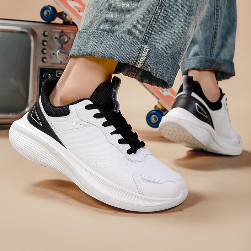 White men's sports shoes Comfortable and versatile minimalist style Leisure Outdoor Street Daily Casual  height increasing shoes