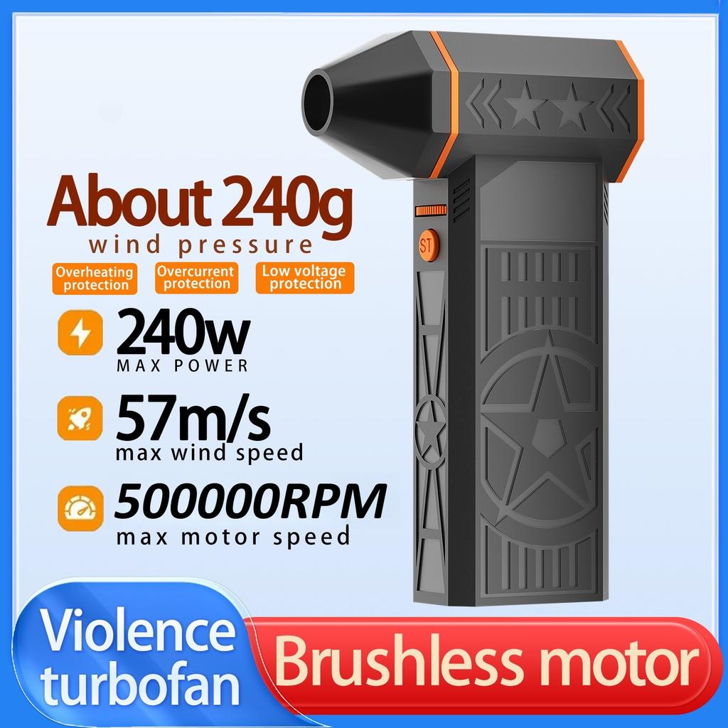 X50 Turbo Fan - 57m/s Hurricane Wind w/ 50,000RPM Brushless Motor | 240W 8000mAh Camping Fan, Type-C Fast Charge and IP54