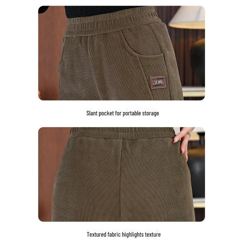 New High Waist Velvet Harem Pants - Slim, Warm, Loose-Fit Trousers for Autumn & Winter