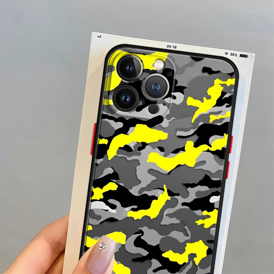 Case for iPhone 17 Pro Max 14 12 XS XR 13 Mini 16 Plus Air 11 7 8 SE 15 Funda Back Phone Cover Camouflage Pattern