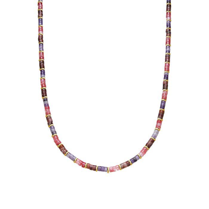 Collier - LUXENTER - Abolg - Argent 925 - Or jaune 18k - Améthyste naturelle