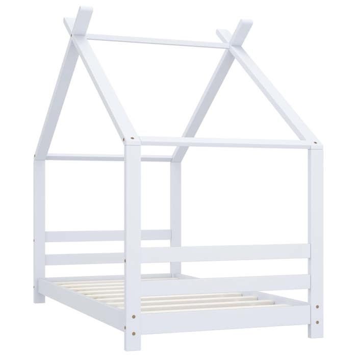 VidaXL Cadre de Lit d'enfant Sommier à Lattes Cadre à Lattes Meuble de Chambre à Coucher Maison Intérieur Blanc 80x160 cm 289611