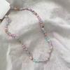 Xiaohongshu Mori Fresh Color Beaded Necklace Female Collarbone Chain Versatile Stacked Wind Necklace