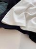 Women's Trendy Short-Sleeve Embroidered T-Shirt - Brushed, Slim Fit, Solid Color Round Neck Tee for Autumn