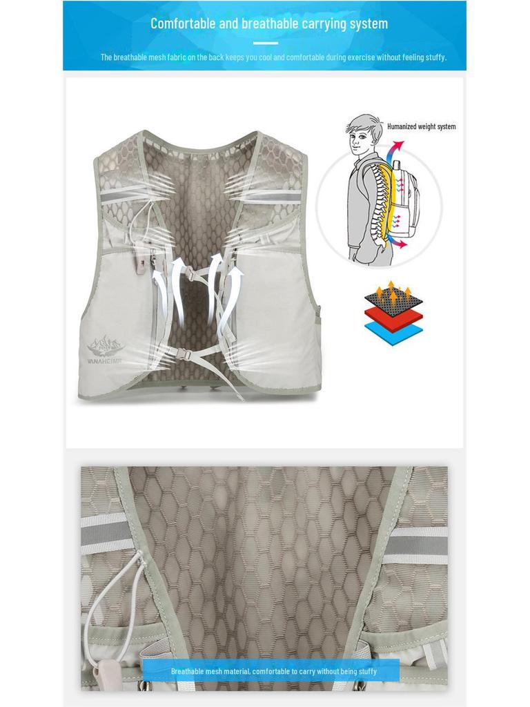 Unisex Lichtgewicht Outdoor Fietsvest Tas – Ademend, Contrasterende Kleur, Multifunctionele Rugzak