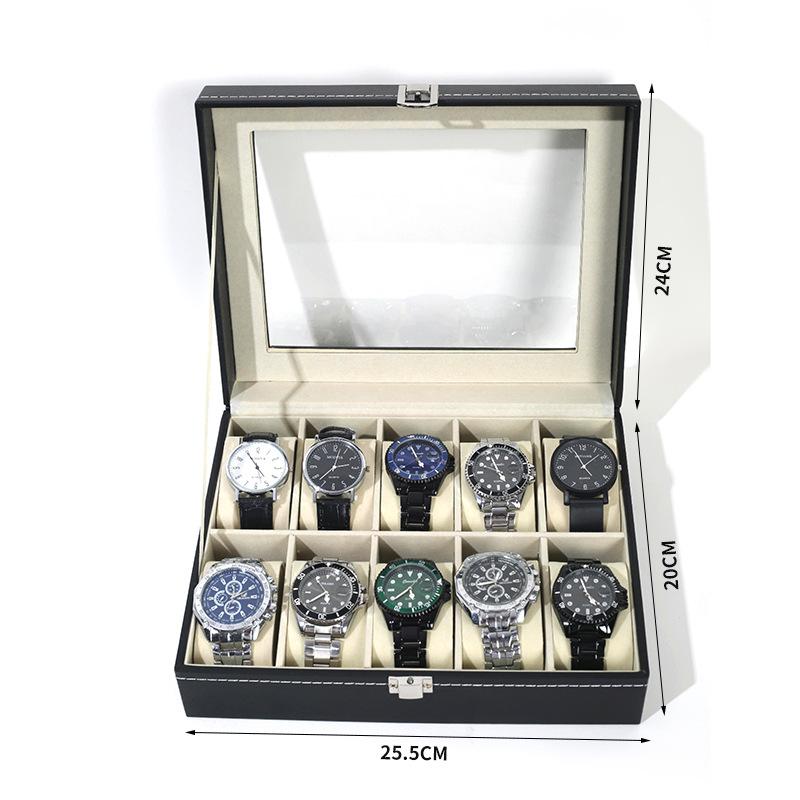 Watch Display Case For Men PU Leather Watch Organizer Box Watch Travel Organizer Tray Collection Storge Holder For Women