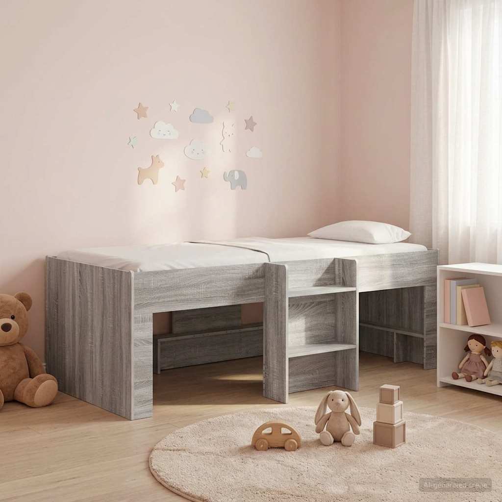 Kids Loft Bed 2 pcs Grey Sonoma 203 x 101.1 x 68.5 cm