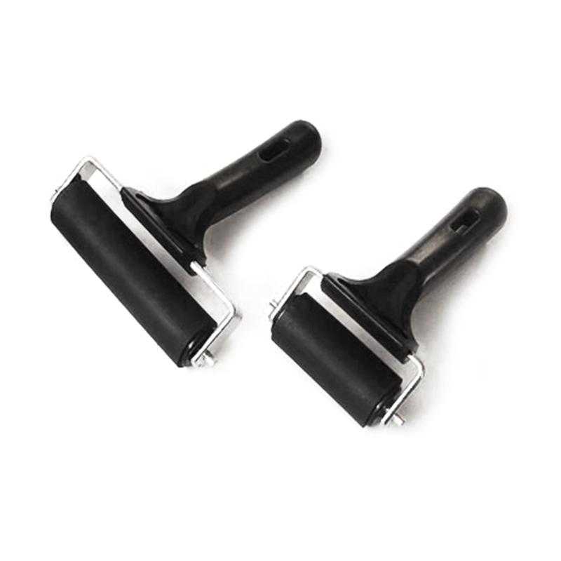 Non Slip Tapes and Rubber Rollers, Pack of 2 for Printing and Art Crafts Project Brayer Glues Roller 6cm+10cm Width 1