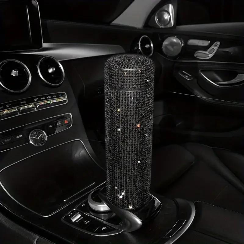 500ml Auto Izolovaná Láhev na Vodu 304 Nerezová Ocel Diamantová Tepelná Konzervace Držák na Vodu Bling Auto Příslušenství pro Ženy