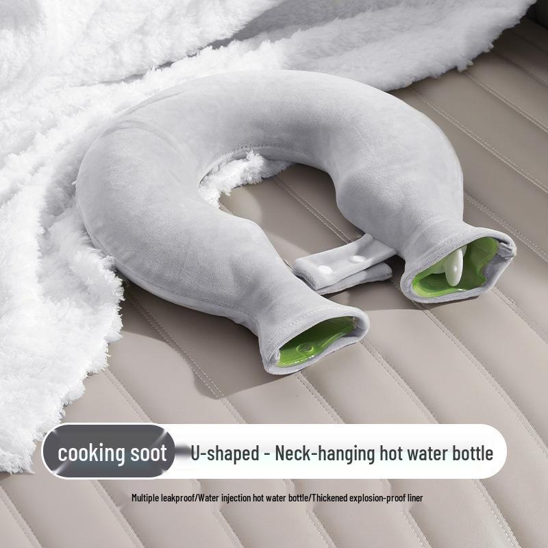 Cervical Spine Hot Water Bag Set: Neck & Shoulder Compress with U-Shaped Pillow and Scarf