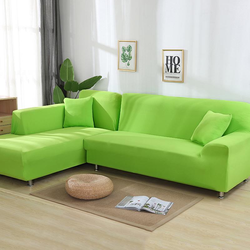 L-Shaped Elastic Sofa Cover - Universal Full Coverage for Chaise Lounge & Leather Sofas, All-Season Use