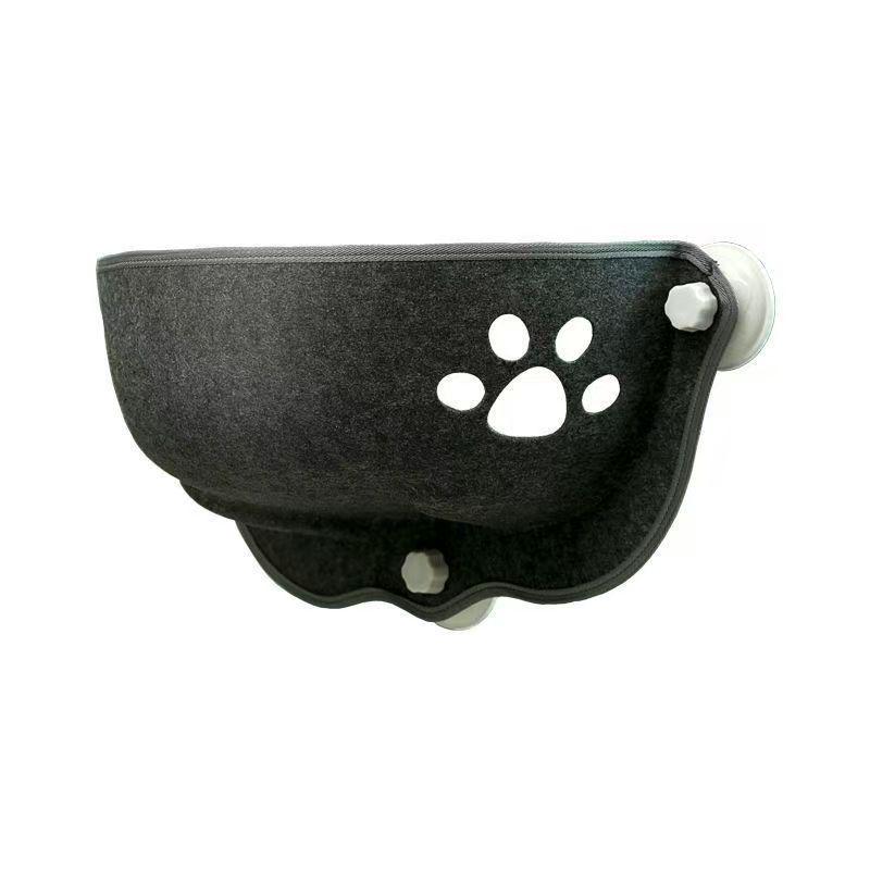 All-Season Semi-Enclosed Felt Cat Bed: Detachable Round Bed & Window Hammock