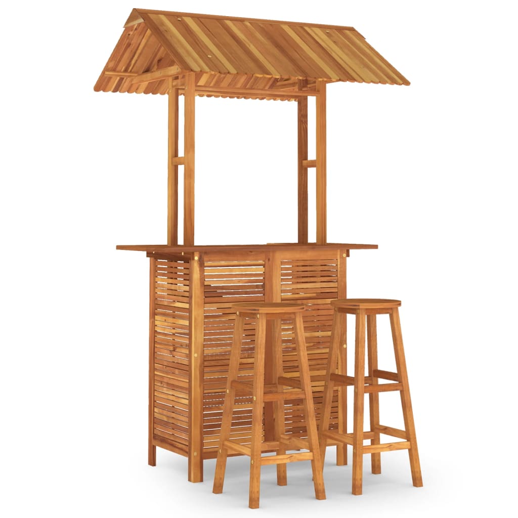 3 Piece Garden Bar Set Solid Acacia Wood
