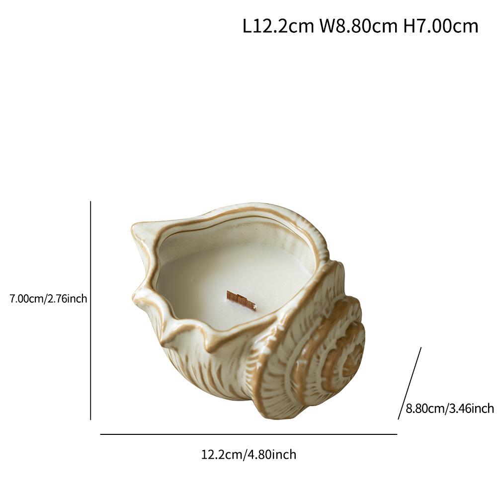 Creative Conch Shape Ceramic Candle Holder Simple Wind Scented Candle Jar Romantic Home Decoration Ornament Z1147A