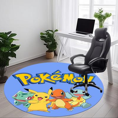 1 szt. Dywanik Pokemon na krzesło biurowe, antypoślizgowy, można prać w pralce, dywanik do biura, pokoju, dekoracja świąteczna na Boże Narodzenie, urodziny, poliester