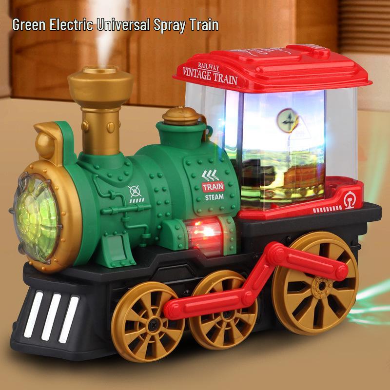 Children's Electric Train with Sound, Light, and Retro Locomotive Spray - Perfect for Festivals and Events