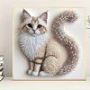 5D Diamond Painting Set  Fluffy Kitten Theme,  2D Flat Print,Ideal for Home Decor In Living Room, Bedroom