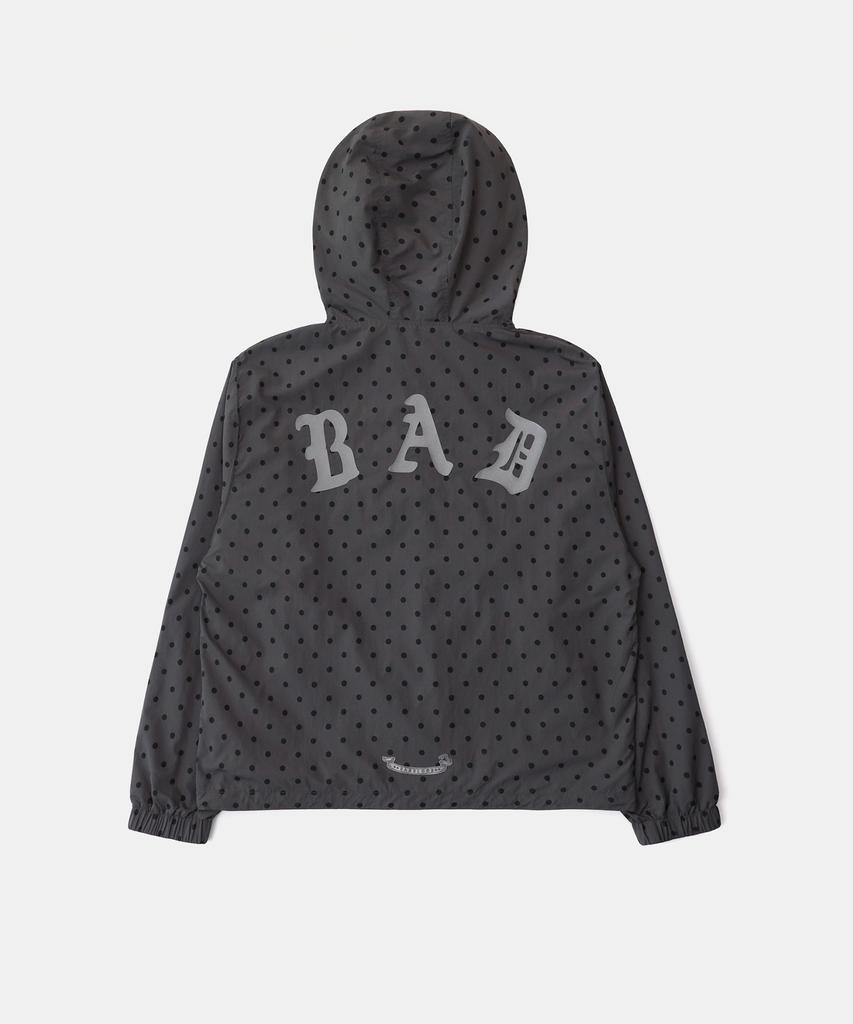 Badblood Mystic Nylon Reflective Zip-Up Hoodie - Charcoal Dot