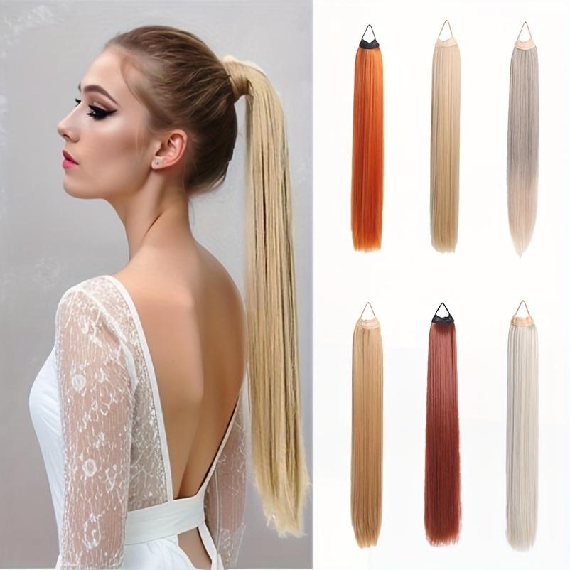 

Элегантный длинный прямой хвостик длиной 28 дюймов для женщин — термостойкое синтетическое волокно, идеально подходящее для повседневного ношения и вечеринок