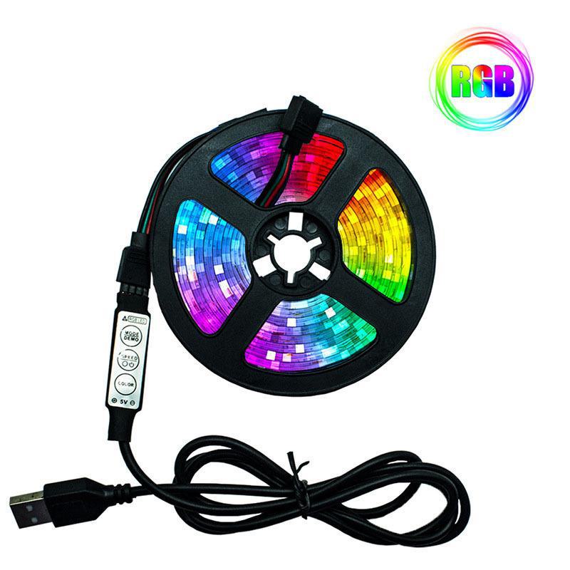 RGB LED Light Strip Set with 5V USB, 24-Key Remote & Bluetooth for TV Backlighting
