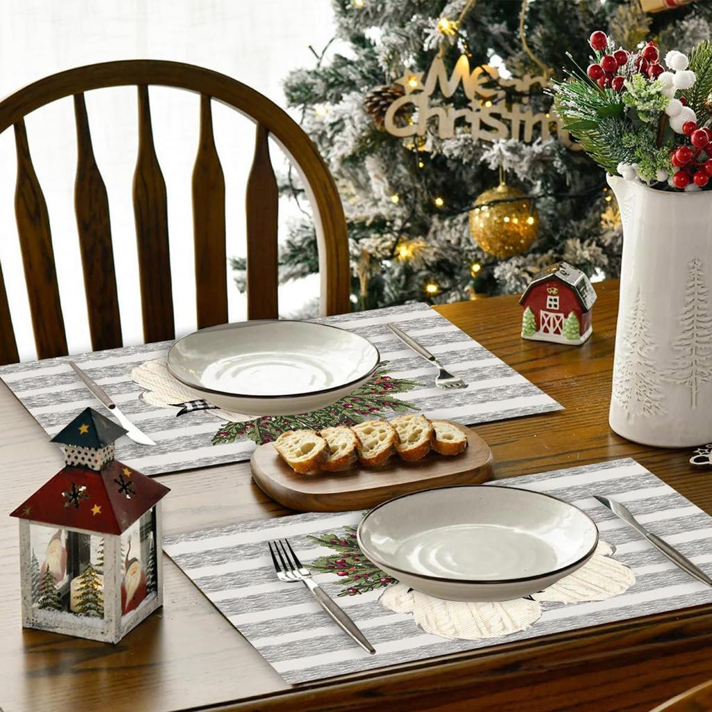 Christmas Placemats Cartoon Party Insulation Dining Table Christmas Atmosphere Placemats