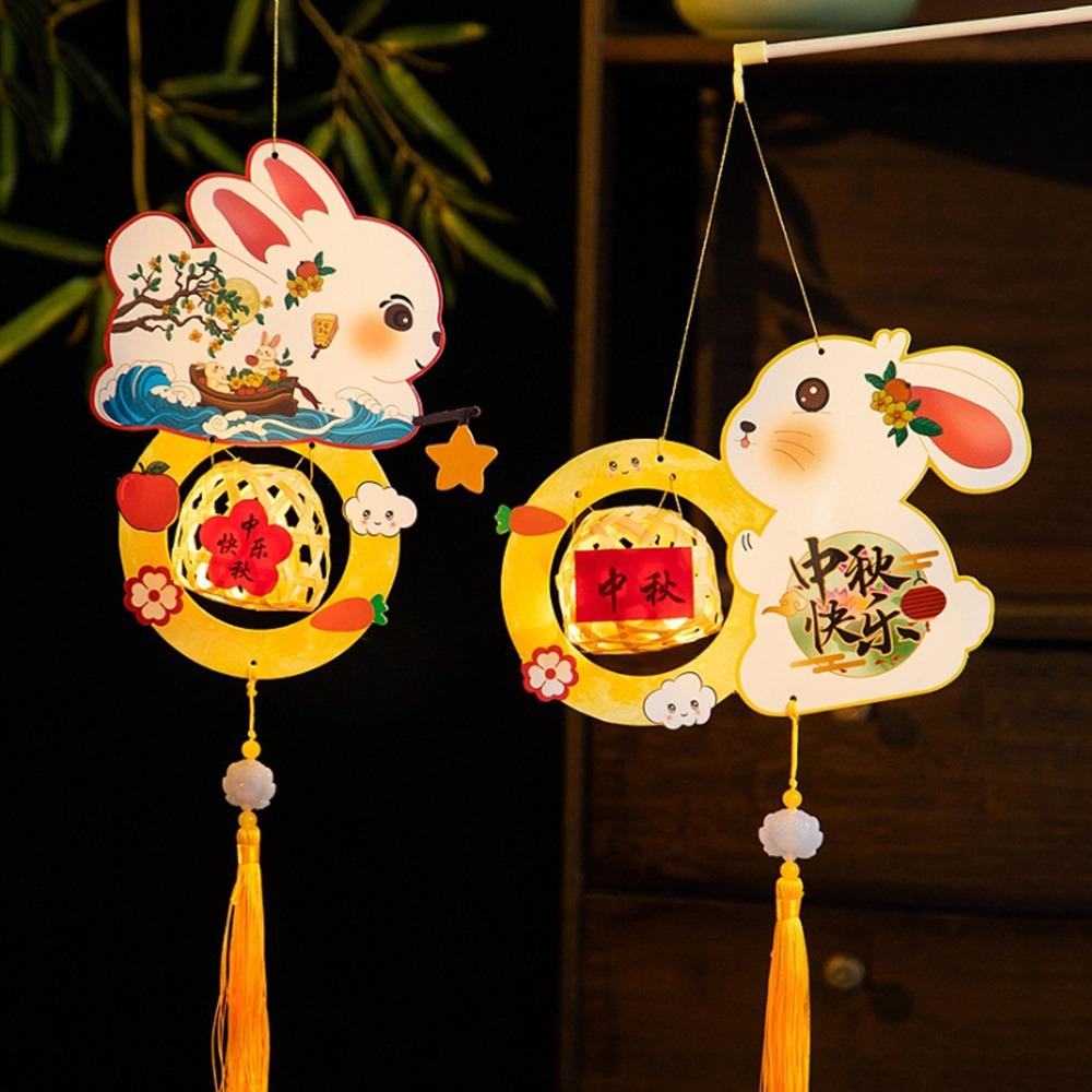 Cute Festival Lantern Material Pack Cartoon Hanging Rabbit Lamps  Women Children
