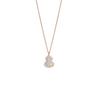 Elegant Women's 18K Rose Gold Gourd Necklace with Red Agate, Natural Jade, and Diamond Pendant.