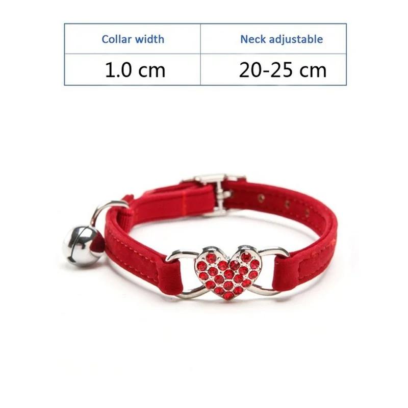 Pet Collar Love Colored Diamond Bell Available In Multiple Colors Cat Dog Convenient Practical Durable Pet Supplies