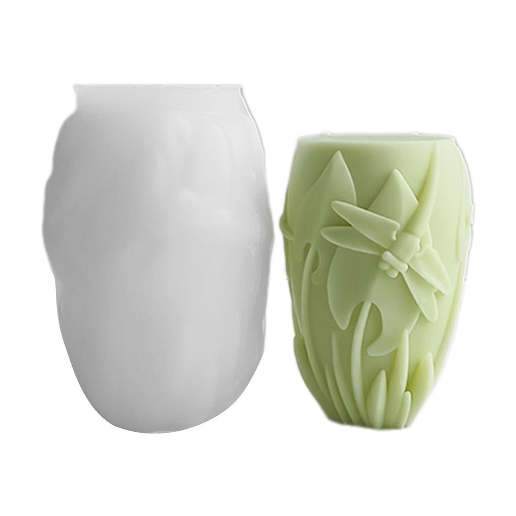 Unique Silicone Candle Crafts Moulds Relief Cylinder Shape Silicone Molds for Soap and Scented Candle Making