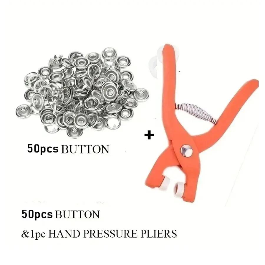 Buckle Rivet Buttons Metal Pliers Snap Button Claw Set Rivet Buckle Installation Tool Kit Hand Pressure Plier