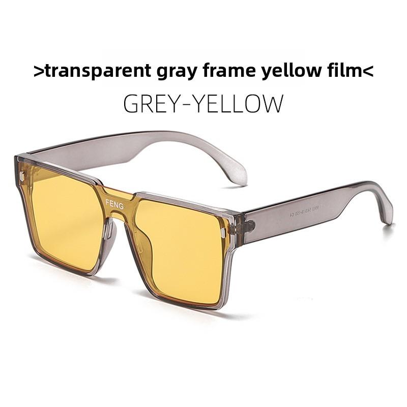 Retro Yellow Sunglasses Women Men Uv400 Sunshade Driving Party Fashion Accessory