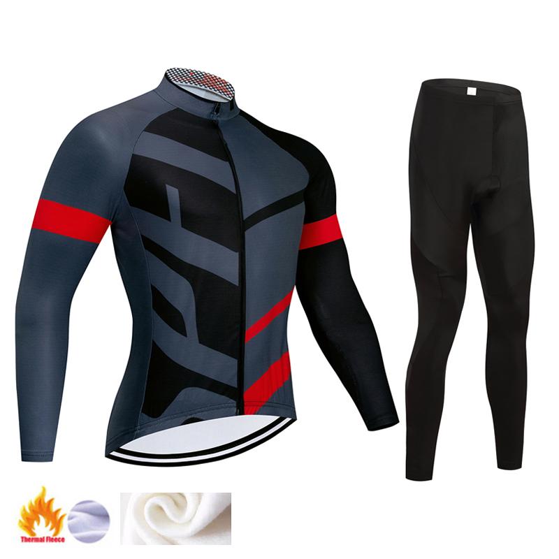 2025 Winter Thermal Fleece Cycling Jersey Set Mens Mountian Bicycle Clothes Wear Ropa Ciclismo Racing Team Bike Cycling Clothing