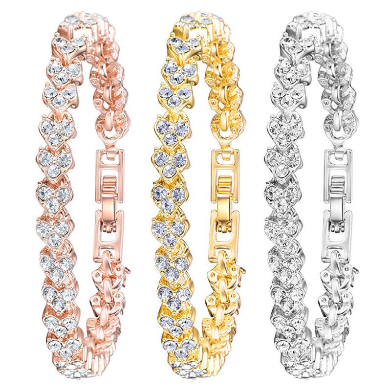 Popular Fashion Diamond-Studded Ladies Watch & Bracelet Set