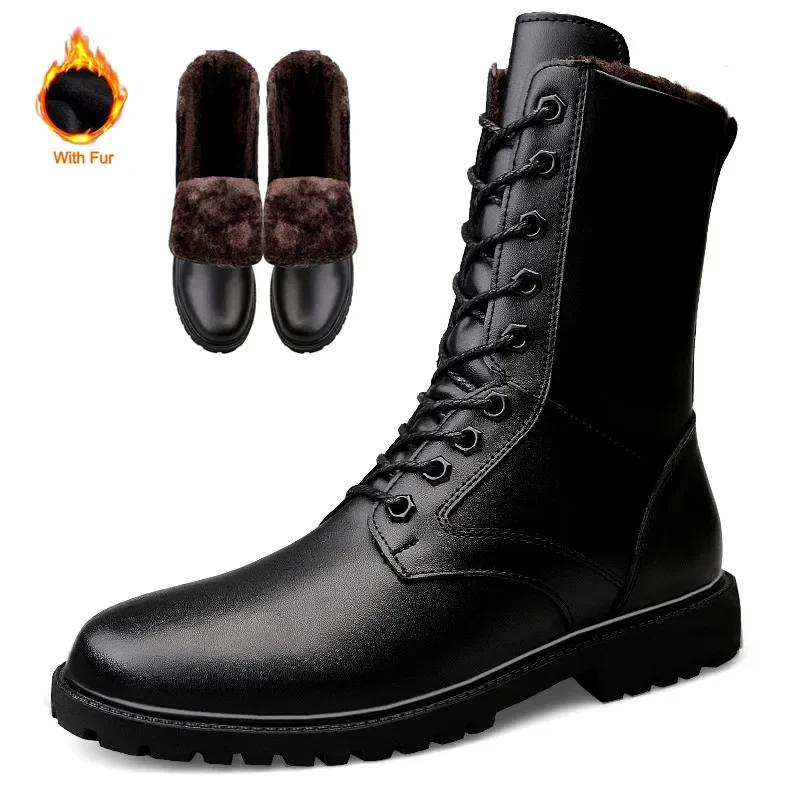 Genuine Leather Mens Boots Luxury Handmade Outdoor Ankle Boot for Men Brand Italian Work Boots Fashion Design Casual Dress Shoes