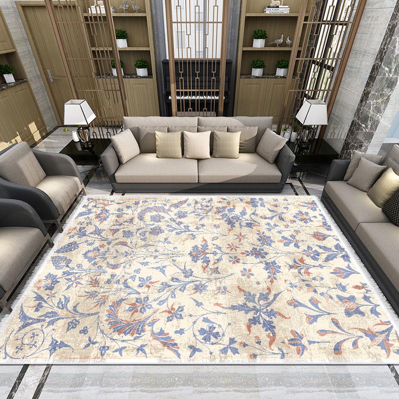 European Living Room Rugs Light Luxury Washable Bedroom Large Size Carpet Home Decoration Gorgeous Soft Fluff Non-slip Floor Mat