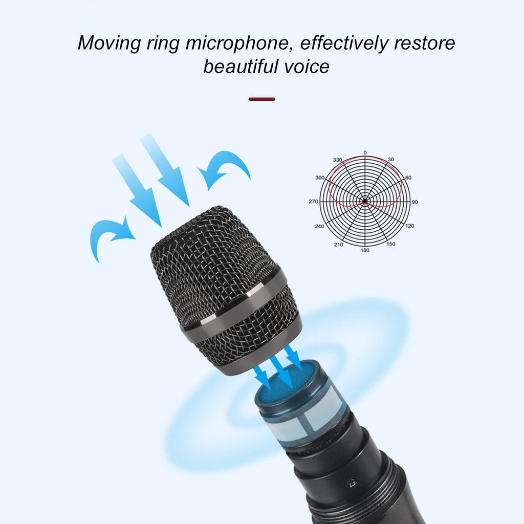 ASHATA Wireless Handheld Microphone 1-to-1 Outdoor Audio TV Karaoke Conference Performance Home KTV Party Gold