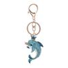 Keychain Pendant Rhinestones Dolphin Inlaid Chain with Shape Key Lobster Clasp Bag