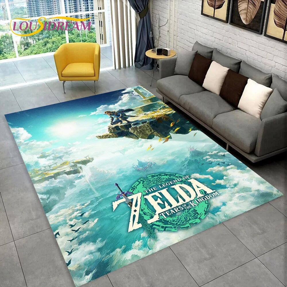 3D Z-Zelda2 HD Link Spiel Cartoon Teppich Teppich für Schlafzimmer Wohnzimmer Zuhause Sofa Dekoration, Kinder Spielen Große Dekor Bodenmatte